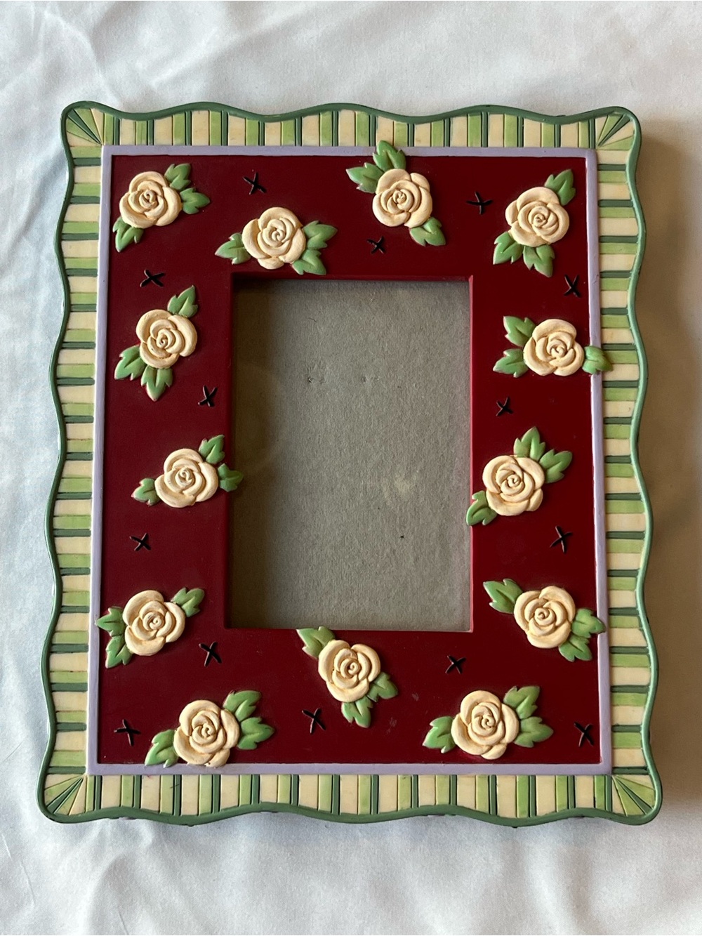 Vintage Mary Engelbreit Garden Party Roses Cottagecore Floral Picture Frame